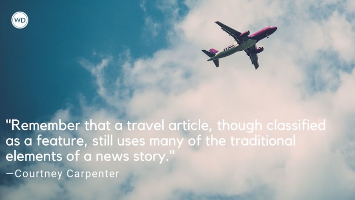 travelogues and editorials rarely use elements of creative writing