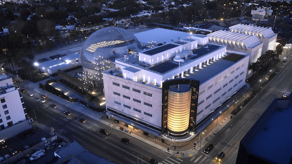 Aerial shot of the Academy Museum of Motion Pictures.  ©Academy Museum Foundation