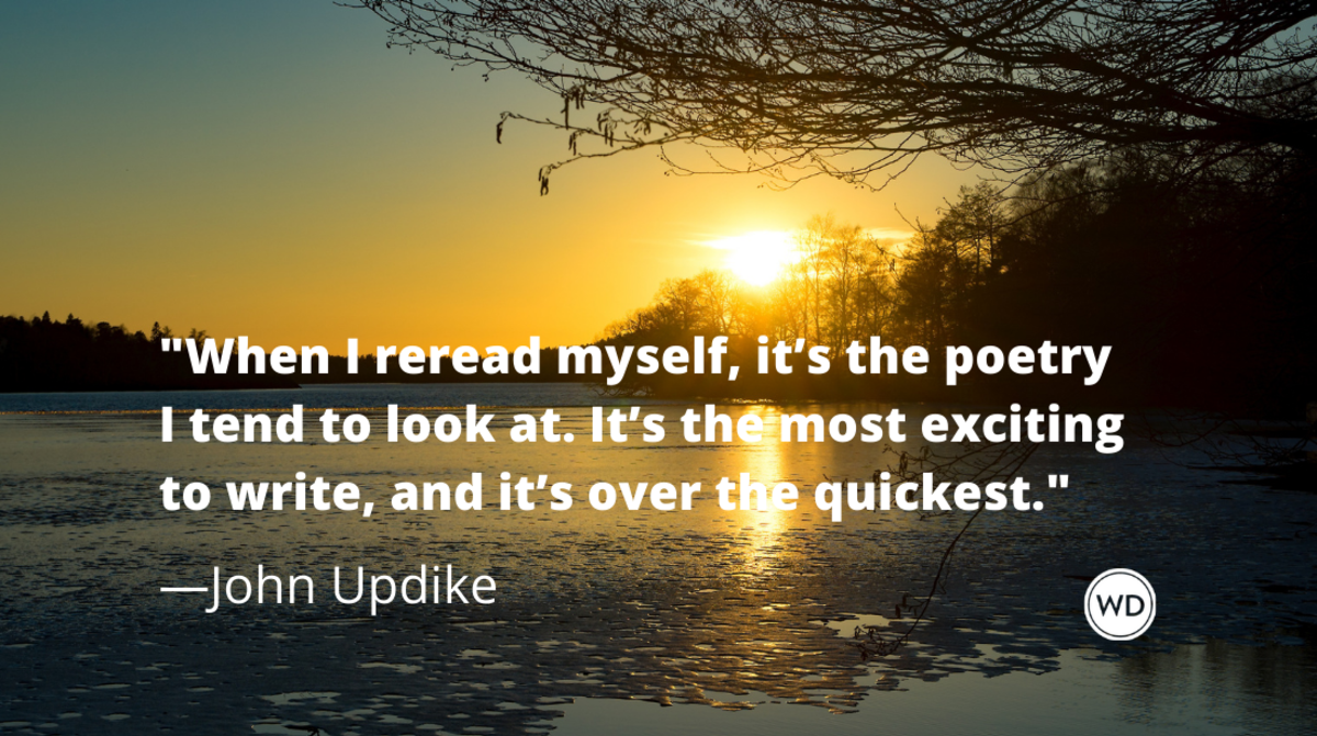 John Updike quotes | When I reread myself, it's the poetry I tend to look at.