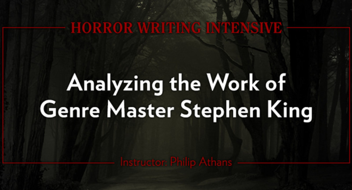 In this two-session course, we’ll look at each of those two vital elements: knowing what scares your readers, and knowing how to use words to bring that fear to life. We’ll look at examples from Stephen King’s writing to take a deep dive into both the why and the how of writing horror like a (Stephen) King. 