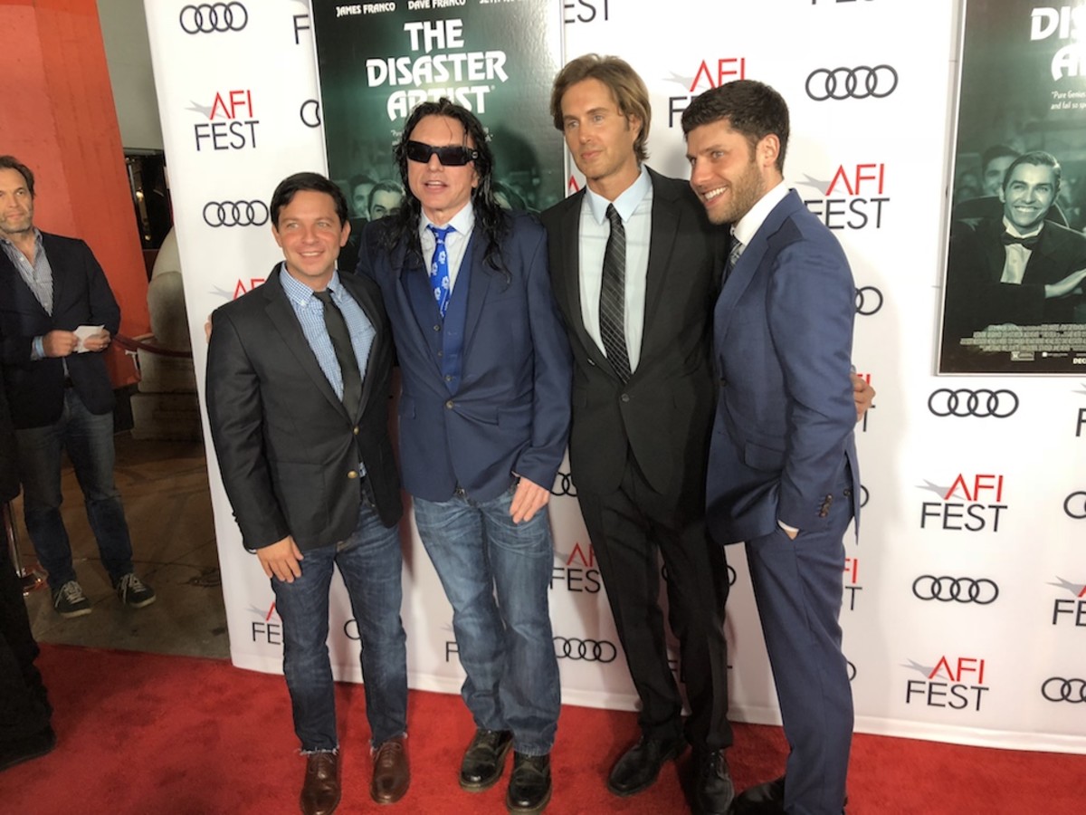  Scott Neustadter, Tommy Wiseau, Greg Sestero, and Michael Weber at AFI Fest 2017. Photo by Erin Westerman.