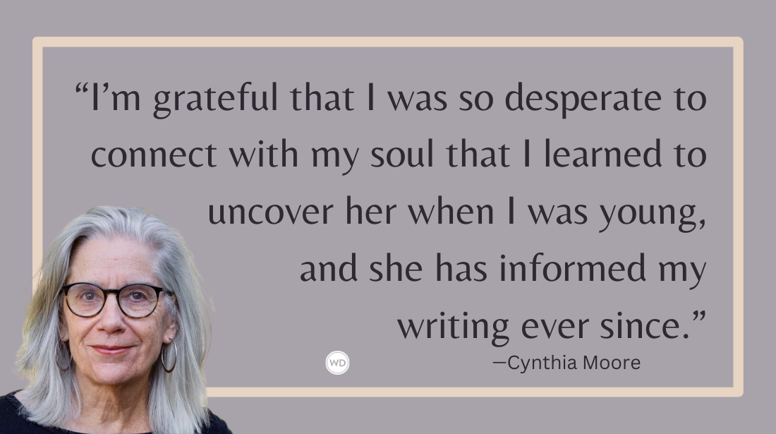Writing and Trauma: Finding Your Voice, by Cynthia Moore author photo and quote