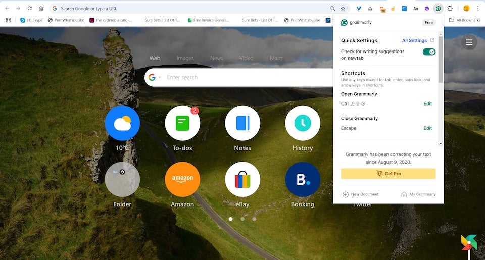 Grammarly extension for Google Chrome