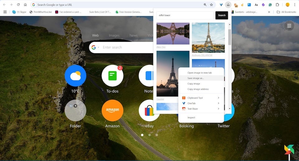 Unsplash extension for Google Chrome