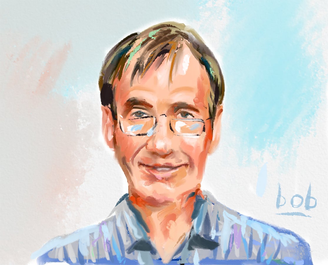 Bob Eckstein's drawing of instructor Don Vaughan during #WDC25