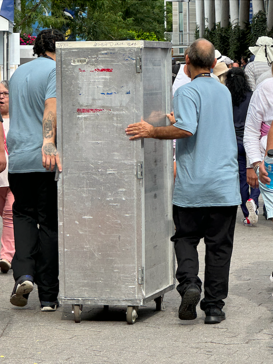 Refrigerator on a Dolly at the US Open Tennis Tournament