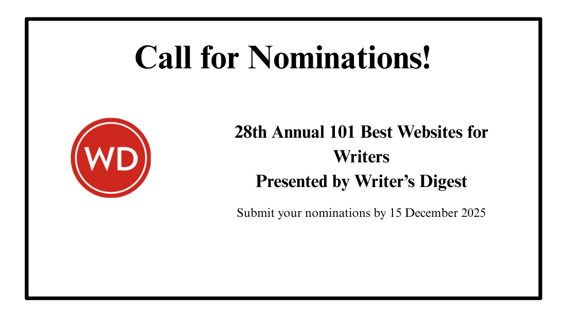 Call for 28th Annual 101 Best Websites for Writers Nominations